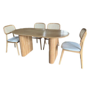 Bộ bàn ăn gỗ tự nhiên 4 ghế Secco GA-04