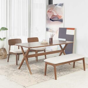 Bộ Bàn Ăn Gỗ Cao Su Tự Nhiên VLINE GA-08